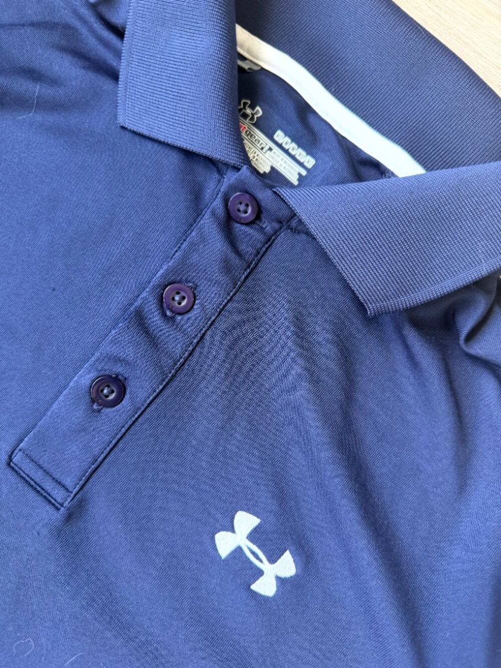 Under Armour Navy Blue Polo Shirt – Men’s Medium – Good Used Condition - Picture 3 of 4